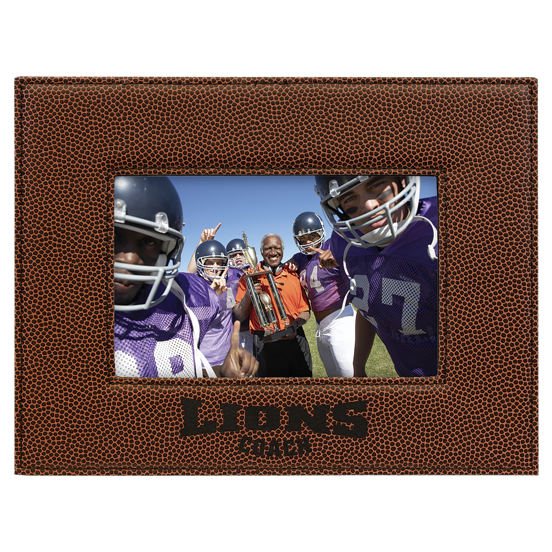 4" x 6" Football Leatherette Photo Frame – item LLF1846