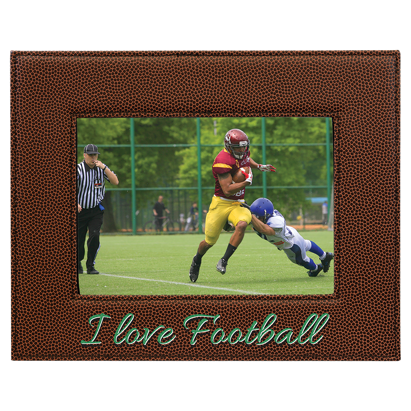 5" x 7" Football Leatherette Photo Frame – item LLF1857