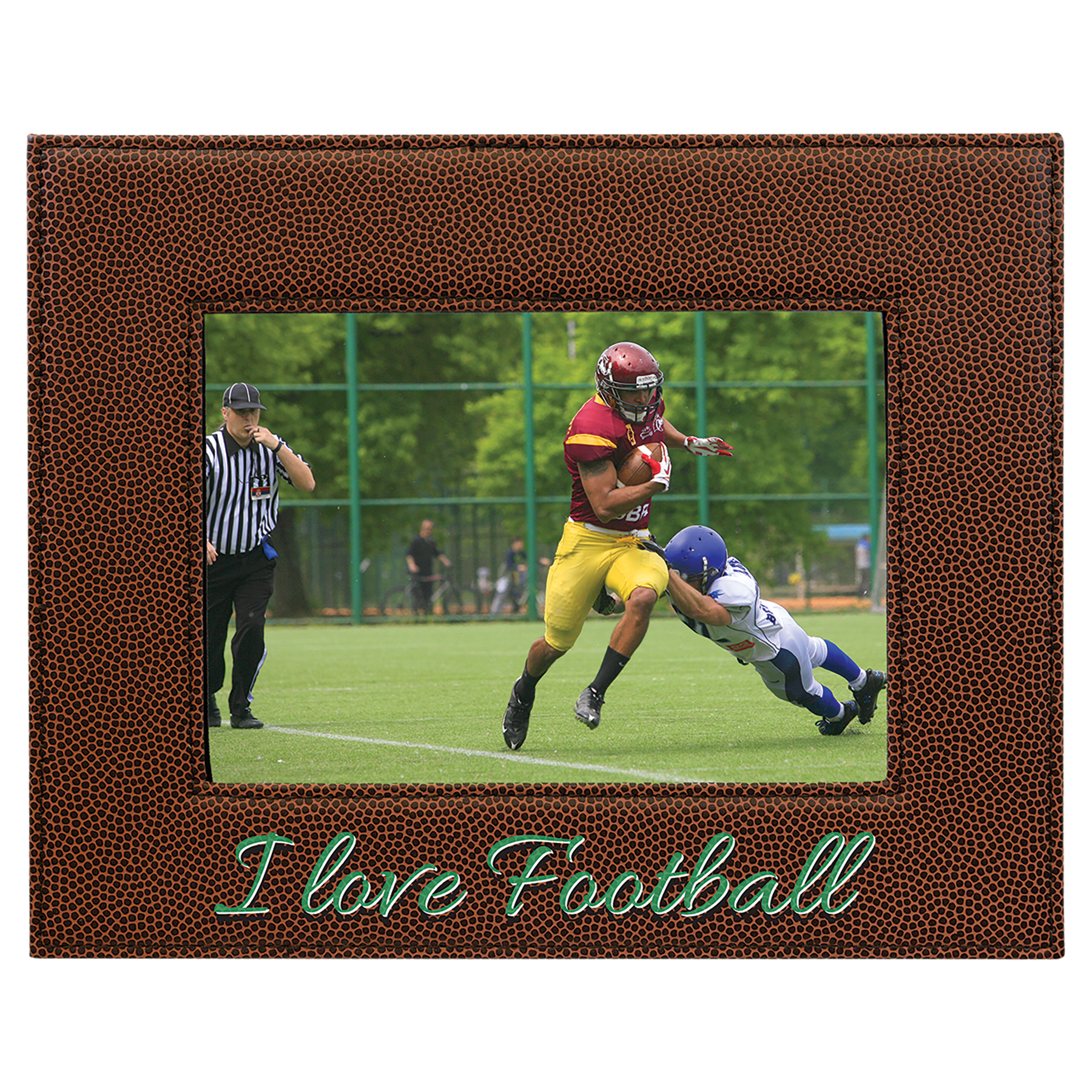 5" x 7" Football Leatherette Photo Frame – item LLF1857