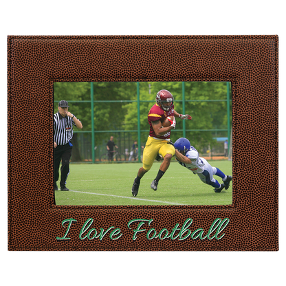 5" x 7" Football Leatherette Photo Frame – item LLF1857