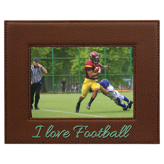 5" x 7" Football Leatherette Photo Frame – item LLF1857