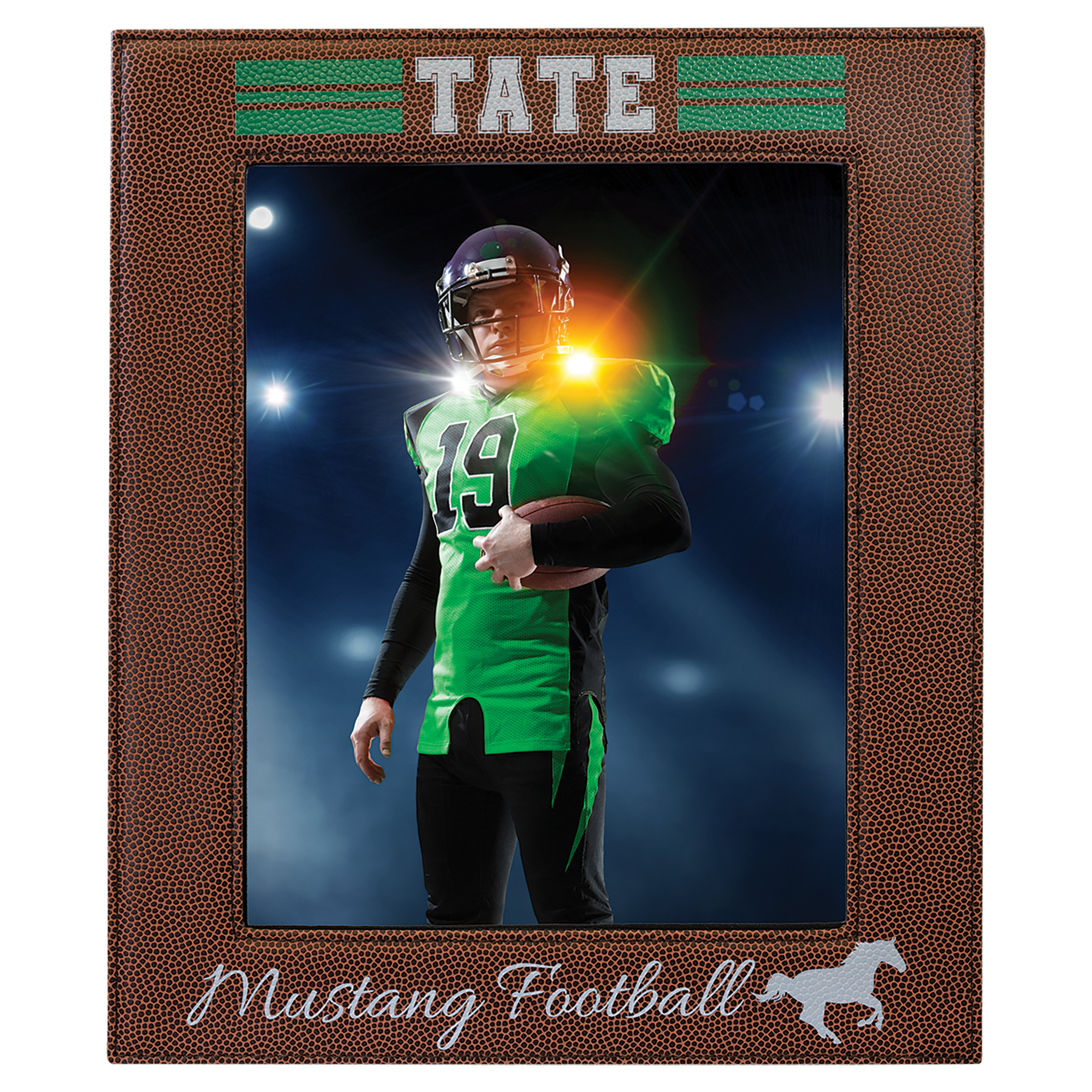 8" x 10" Football Leatherette Photo Frame – item LLF18810