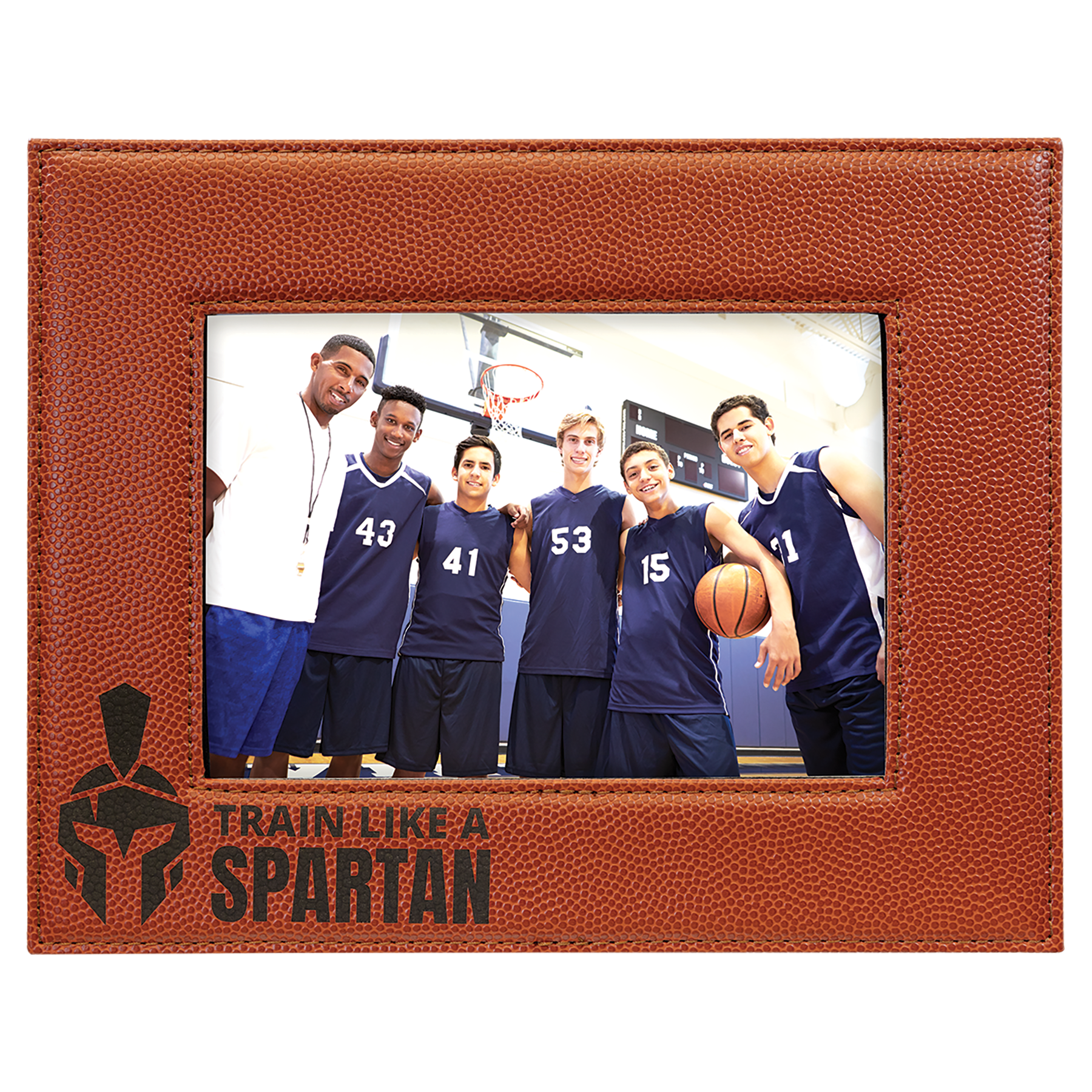 5" x 7" Basketball Leatherette Photo Frame – item LLF1957