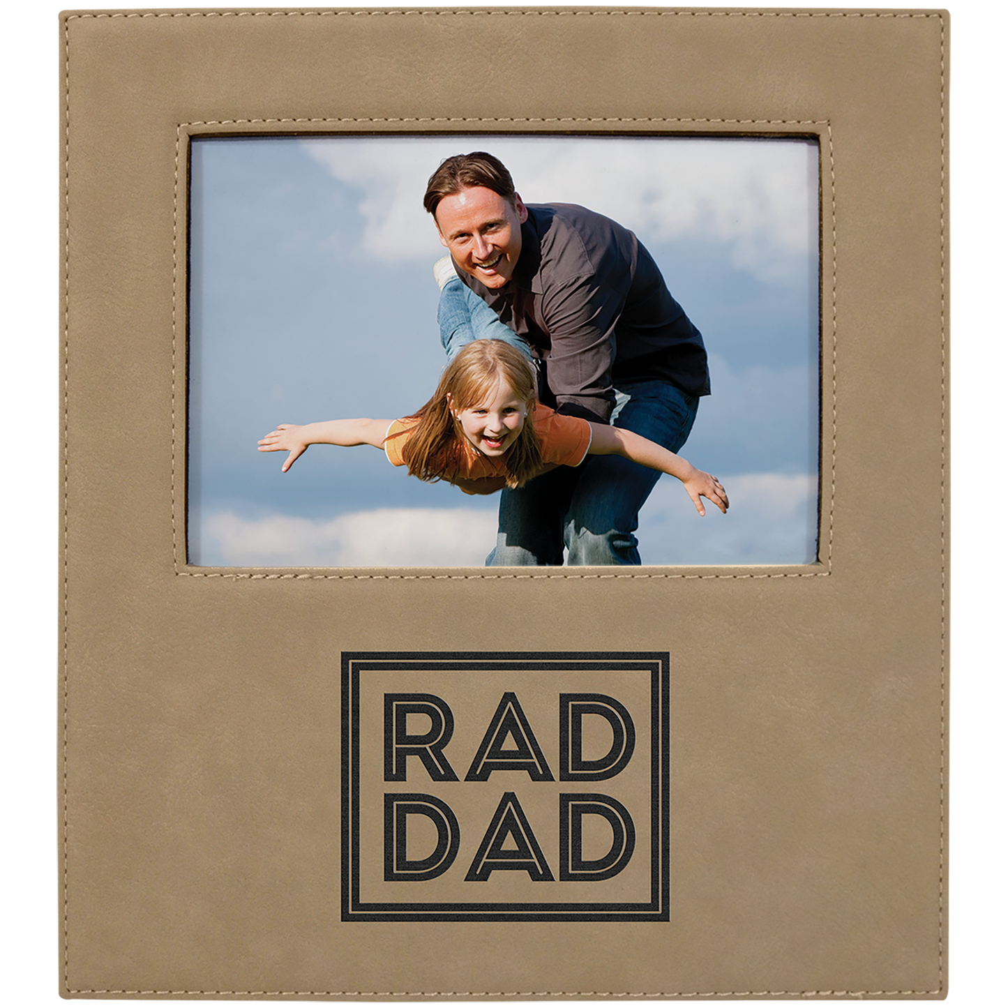 5" x 7" Light Brown Leatherette Photo Frame – item LLF30157