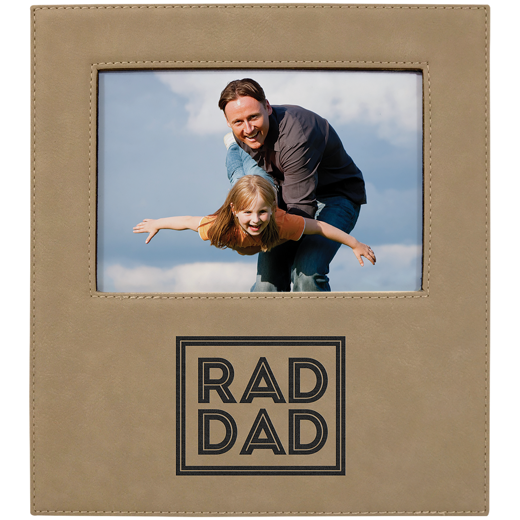 5" x 7" Light Brown Leatherette Photo Frame – item LLF30157