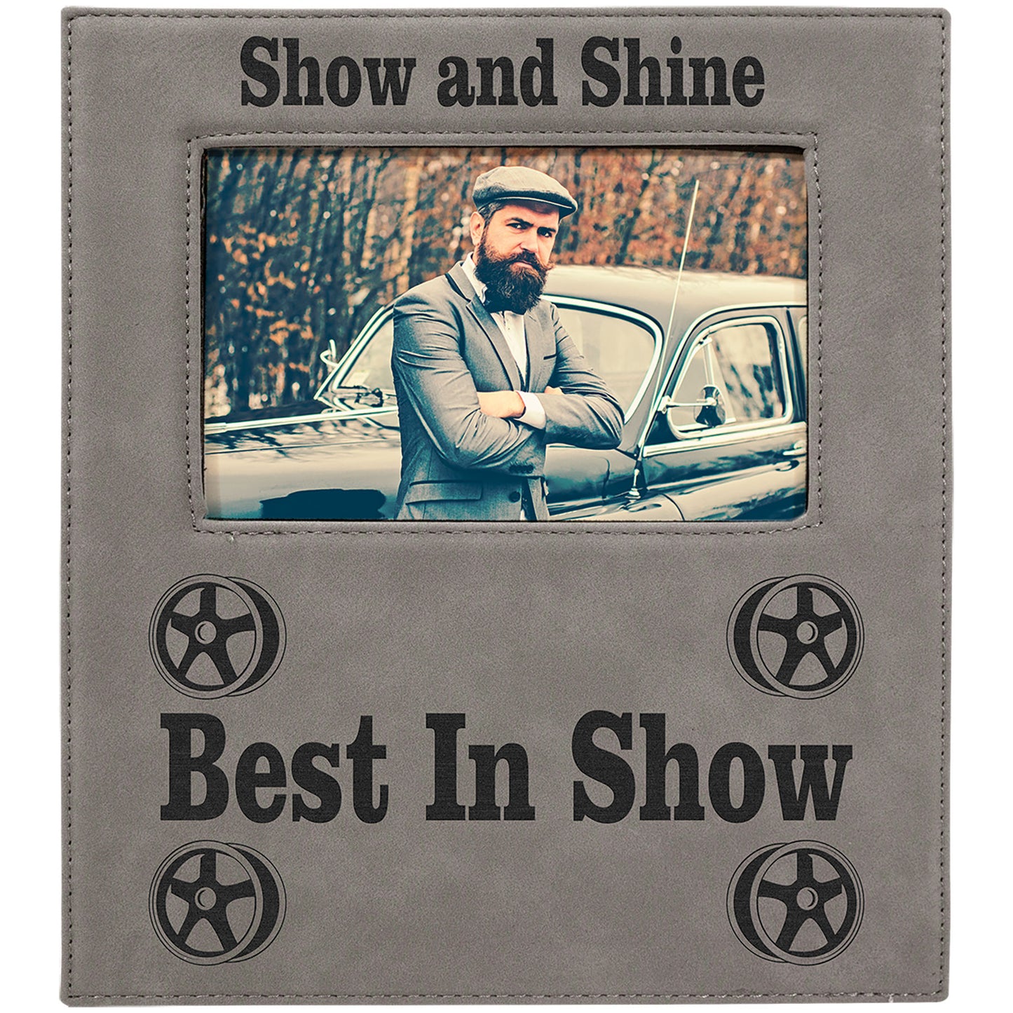 4" x 6" Gray Leatherette Photo Frame – item LLF30546 image 2