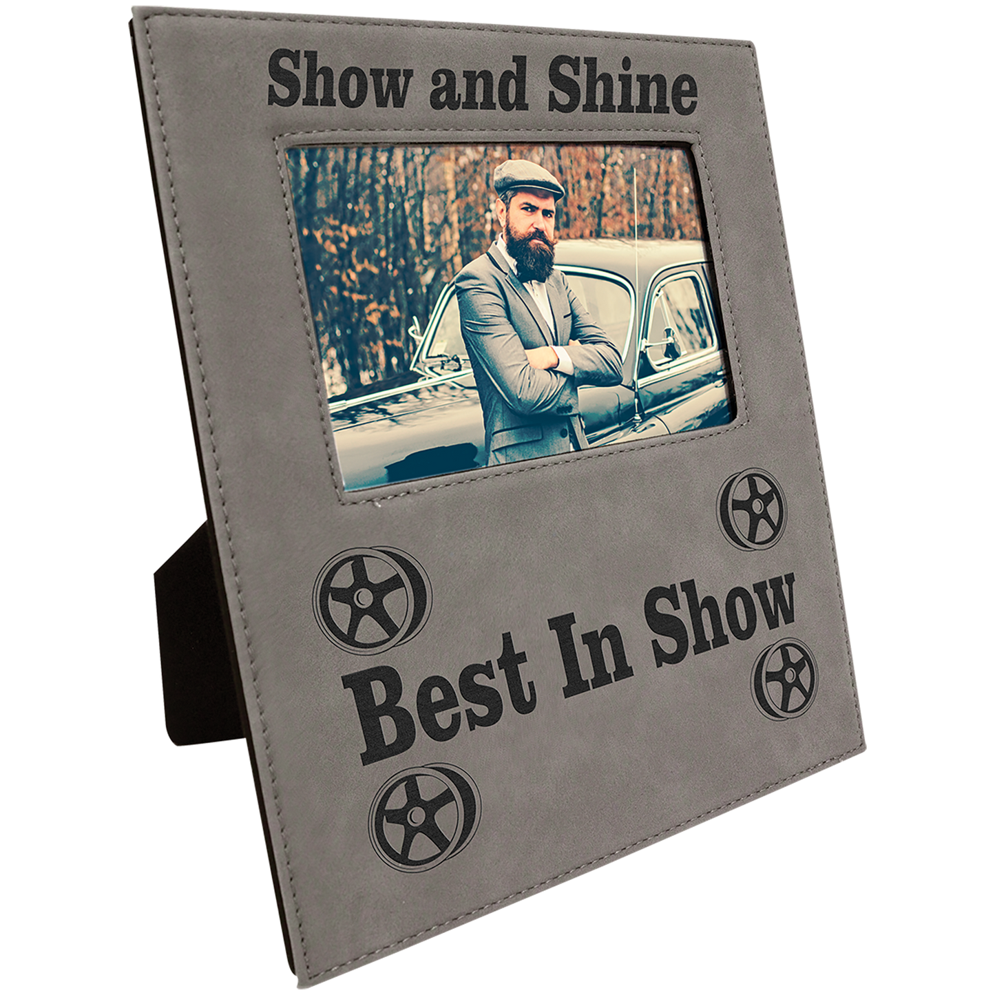 4" x 6" Gray Leatherette Photo Frame – item LLF30546 image 3