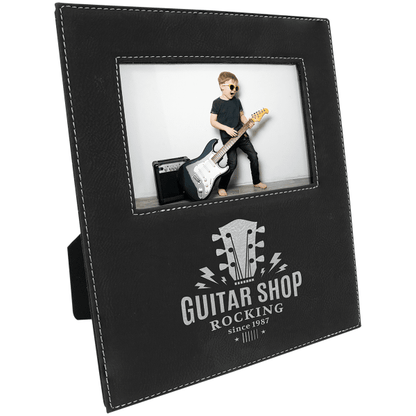 4" x 6" Black/Silver Leatherette Photo Frame – item LLF30946 image 4