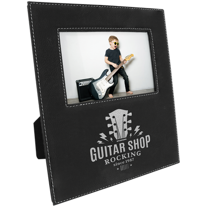 4" x 6" Black/Silver Leatherette Photo Frame – item LLF30946 image 2