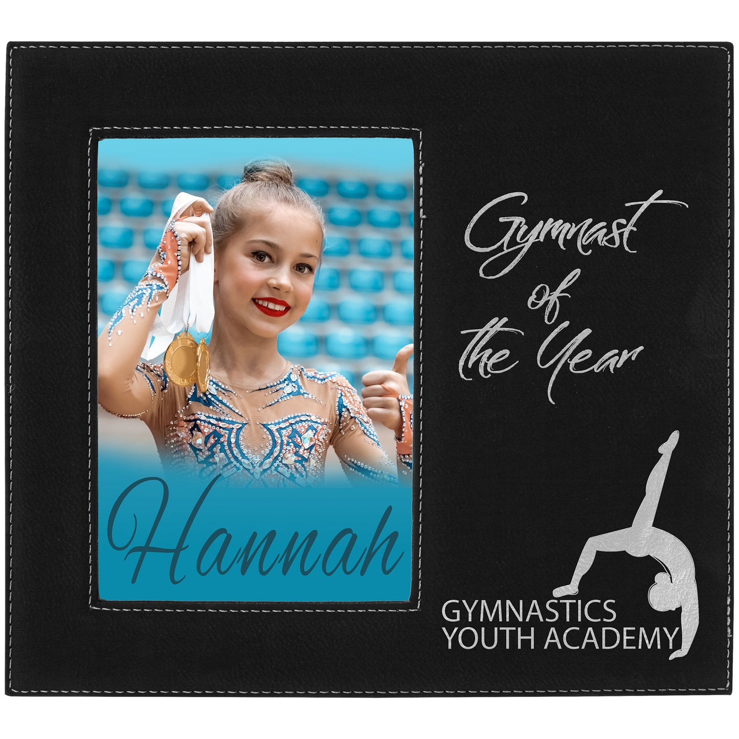 5" x 7" Black/Silver Leatherette Photo Frame – item LLF30957 image 2