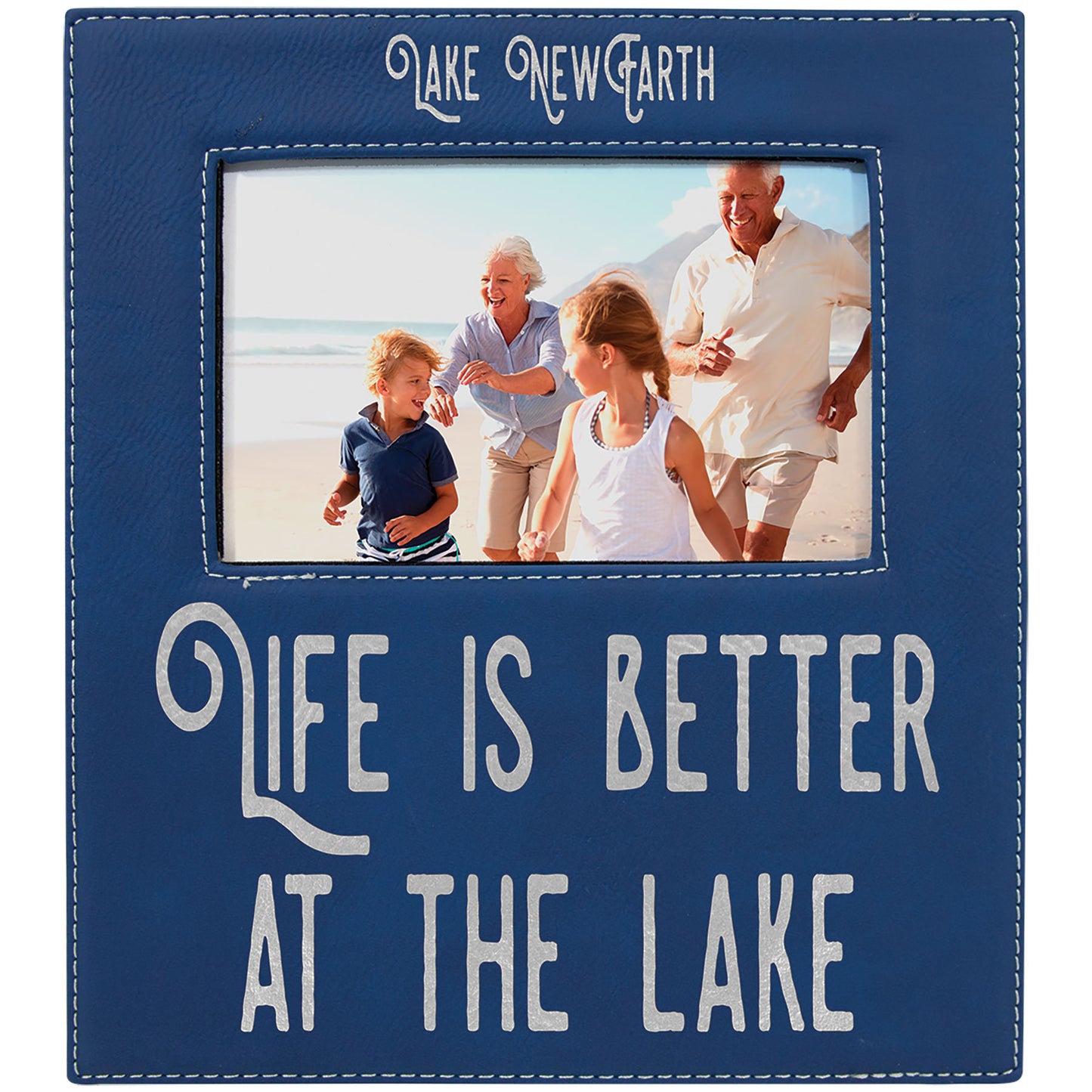 4" x 6" Blue/Silver Leatherette Photo Frame – item LLF31246 image 2