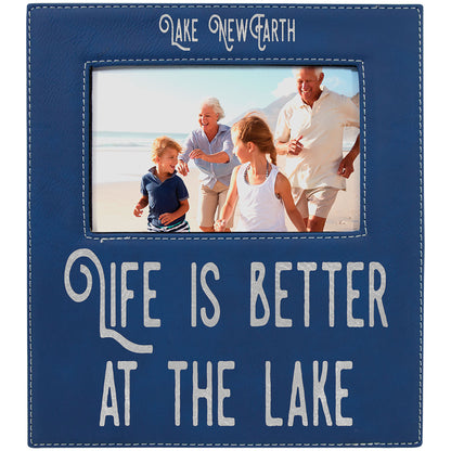 4" x 6" Blue/Silver Leatherette Photo Frame – item LLF31246 image 2