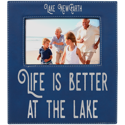 4" x 6" Blue/Silver Leatherette Photo Frame – item LLF31246