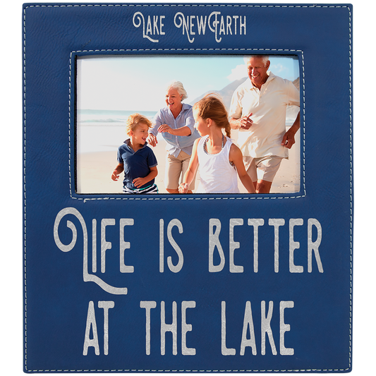 4" x 6" Blue/Silver Leatherette Photo Frame – item LLF31246
