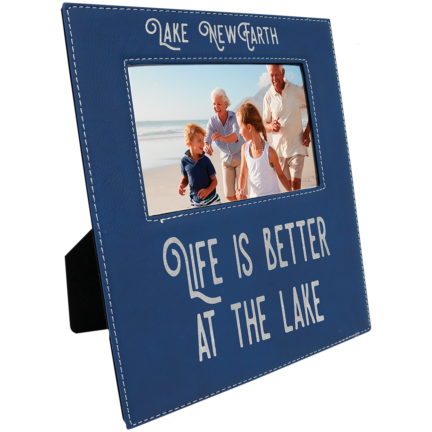 4" x 6" Blue/Silver Leatherette Photo Frame – item LLF31246 image 3