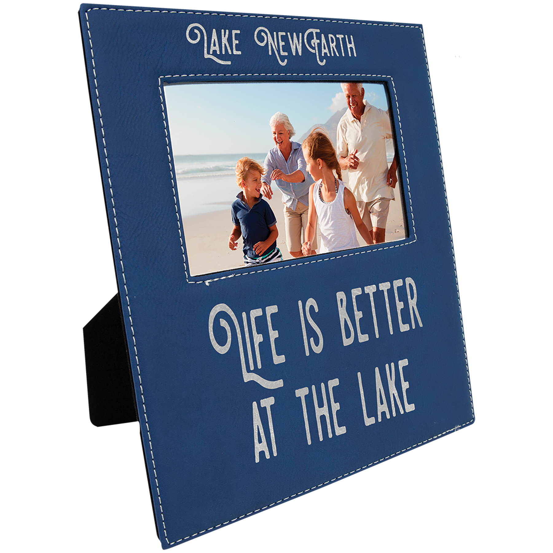 4" x 6" Blue/Silver Leatherette Photo Frame – item LLF31246 image 3