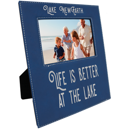 4" x 6" Blue/Silver Leatherette Photo Frame – item LLF31246 image 3