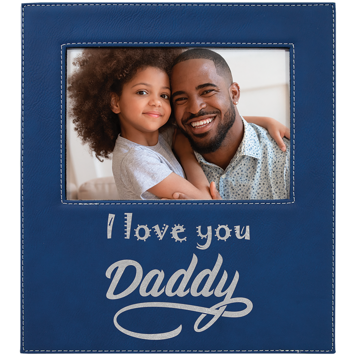 5" x 7" Blue/Silver Leatherette Photo Frame – item LLF31257