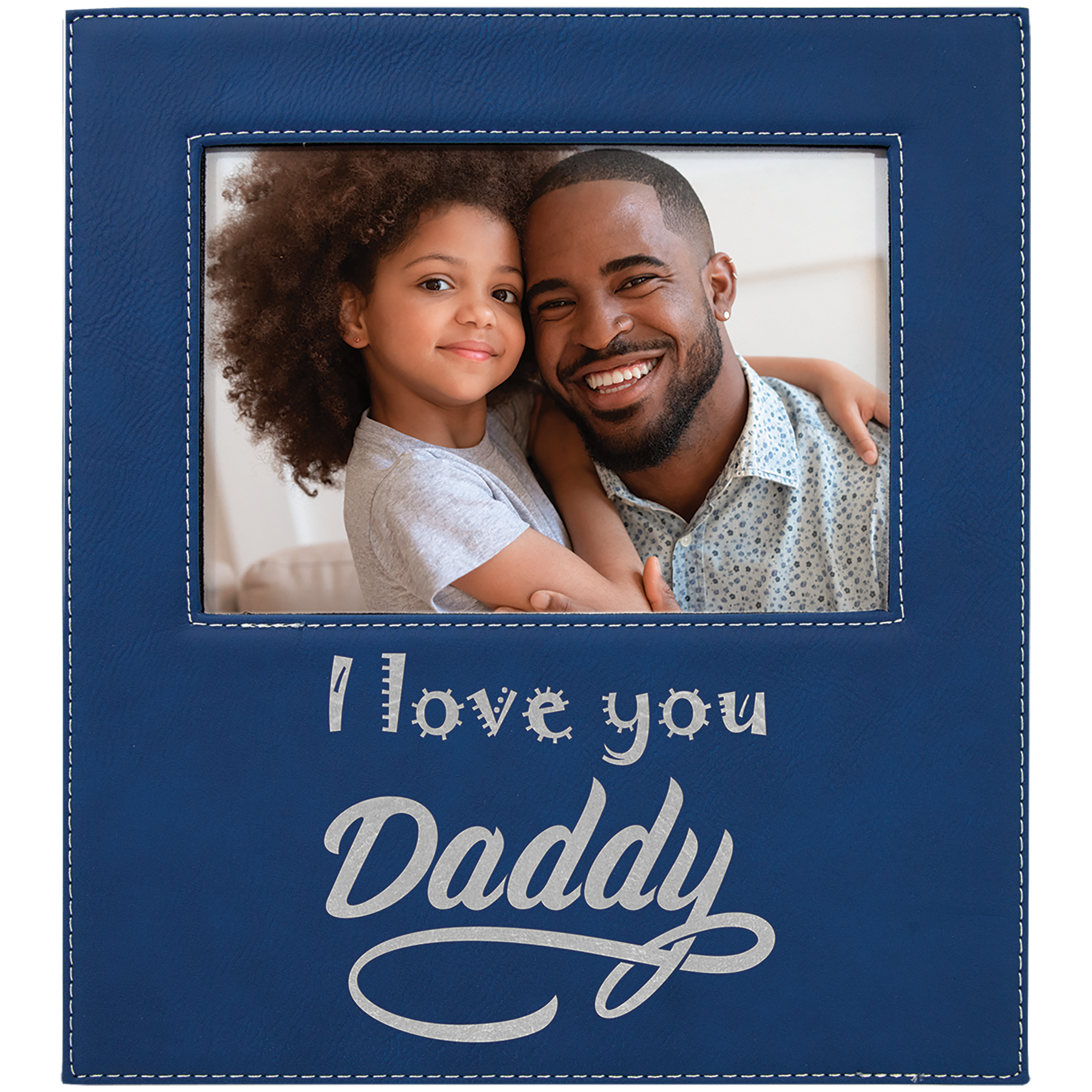 5" x 7" Blue/Silver Leatherette Photo Frame – item LLF31257