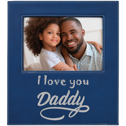 5" x 7" Blue/Silver Leatherette Photo Frame – item LLF31257