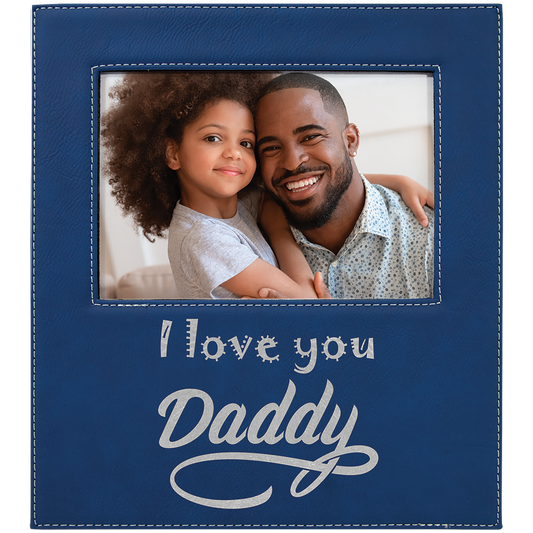 5" x 7" Blue/Silver Leatherette Photo Frame – item LLF31257