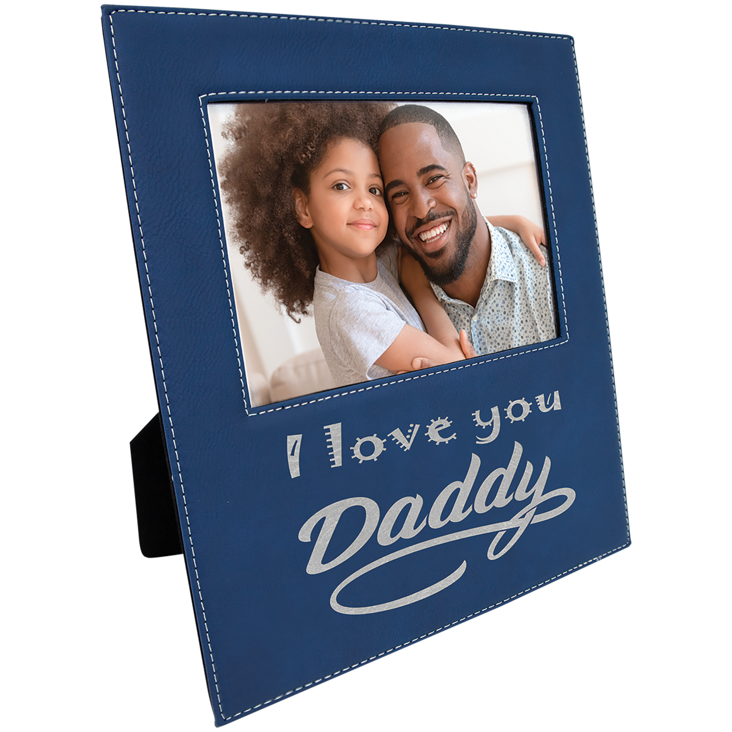 5" x 7" Blue/Silver Leatherette Photo Frame – item LLF31257 image 3