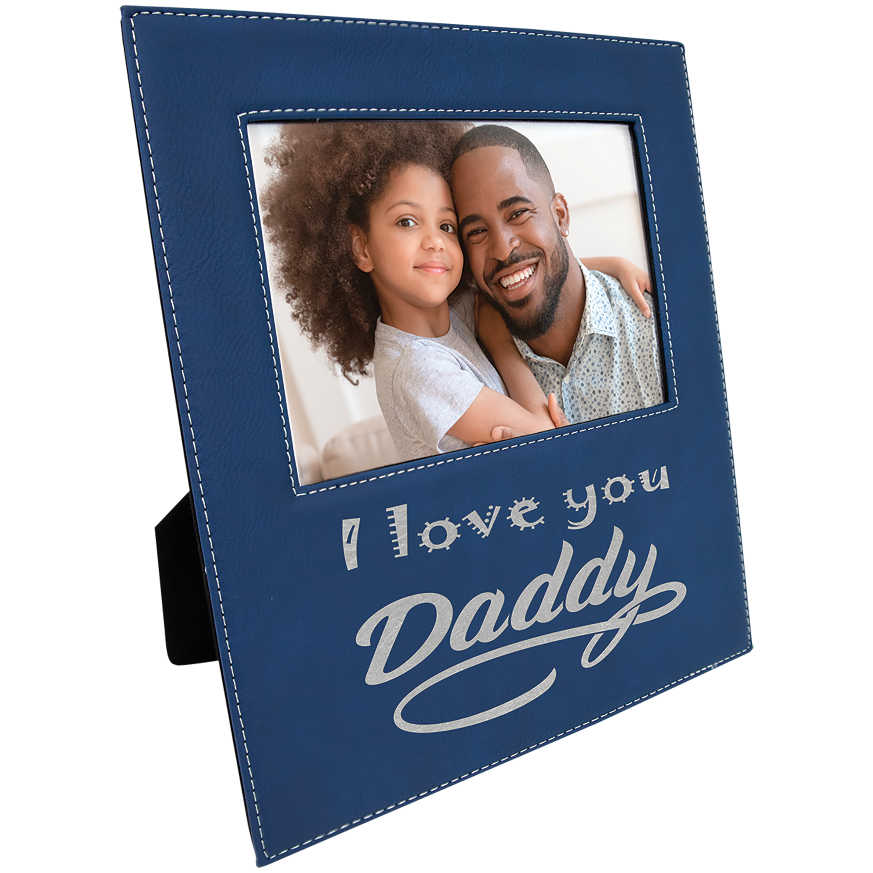 5" x 7" Blue/Silver Leatherette Photo Frame – item LLF31257 image 3