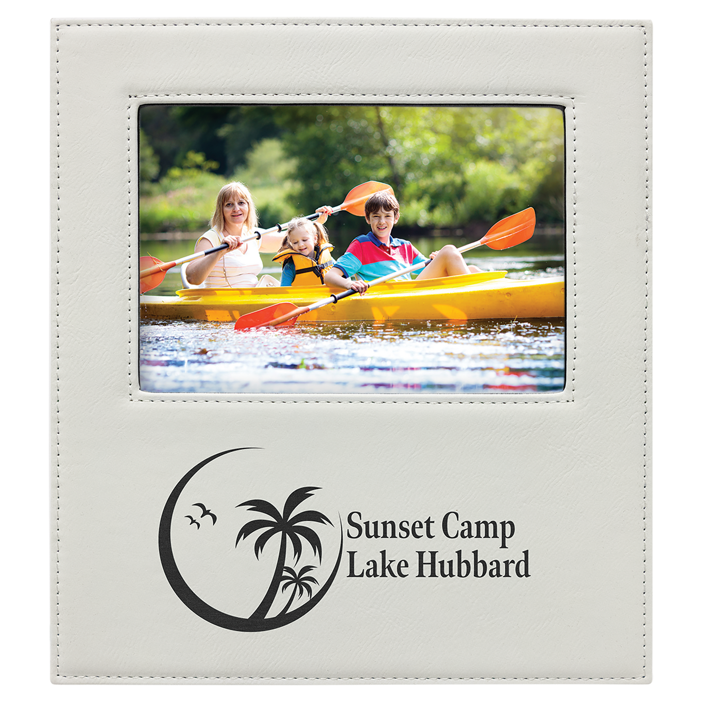 5" x 7" White Leatherette Photo Frame – item LLF31457
