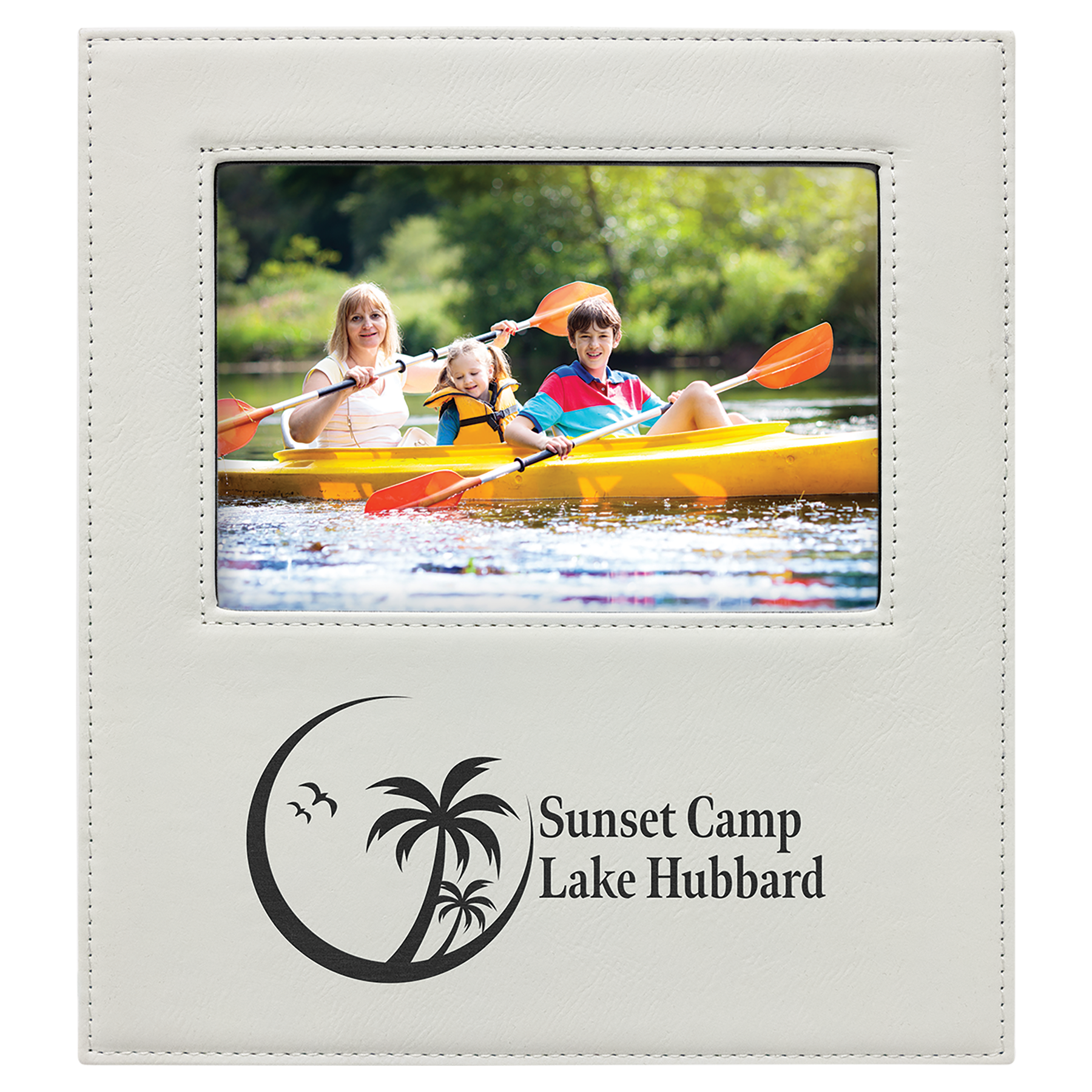 5" x 7" White Leatherette Photo Frame – item LLF31457
