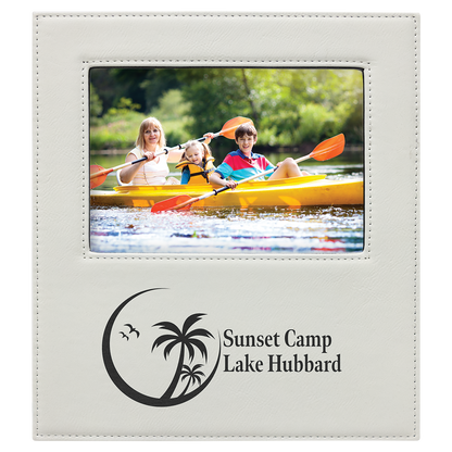 5" x 7" White Leatherette Photo Frame – item LLF31457