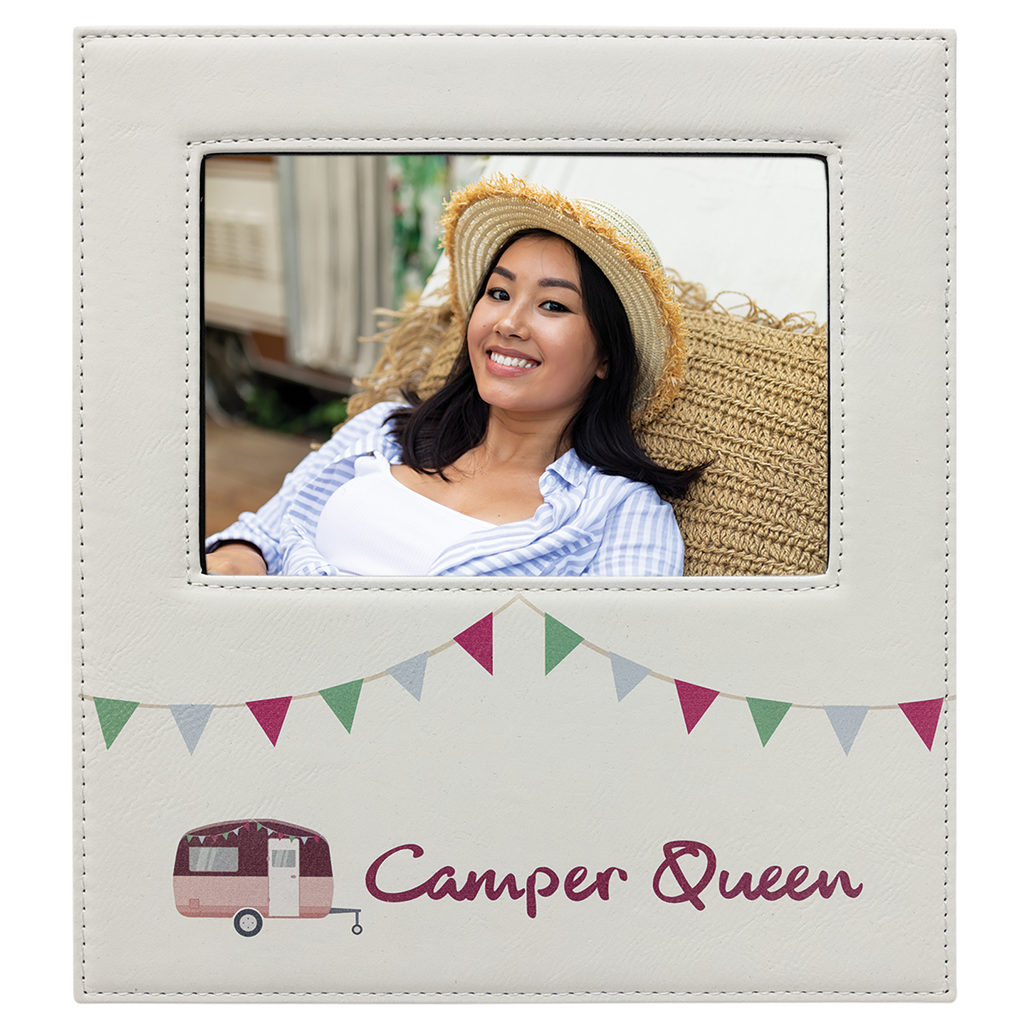 5" x 7" White Leatherette Photo Frame – item LLF31457 image 2