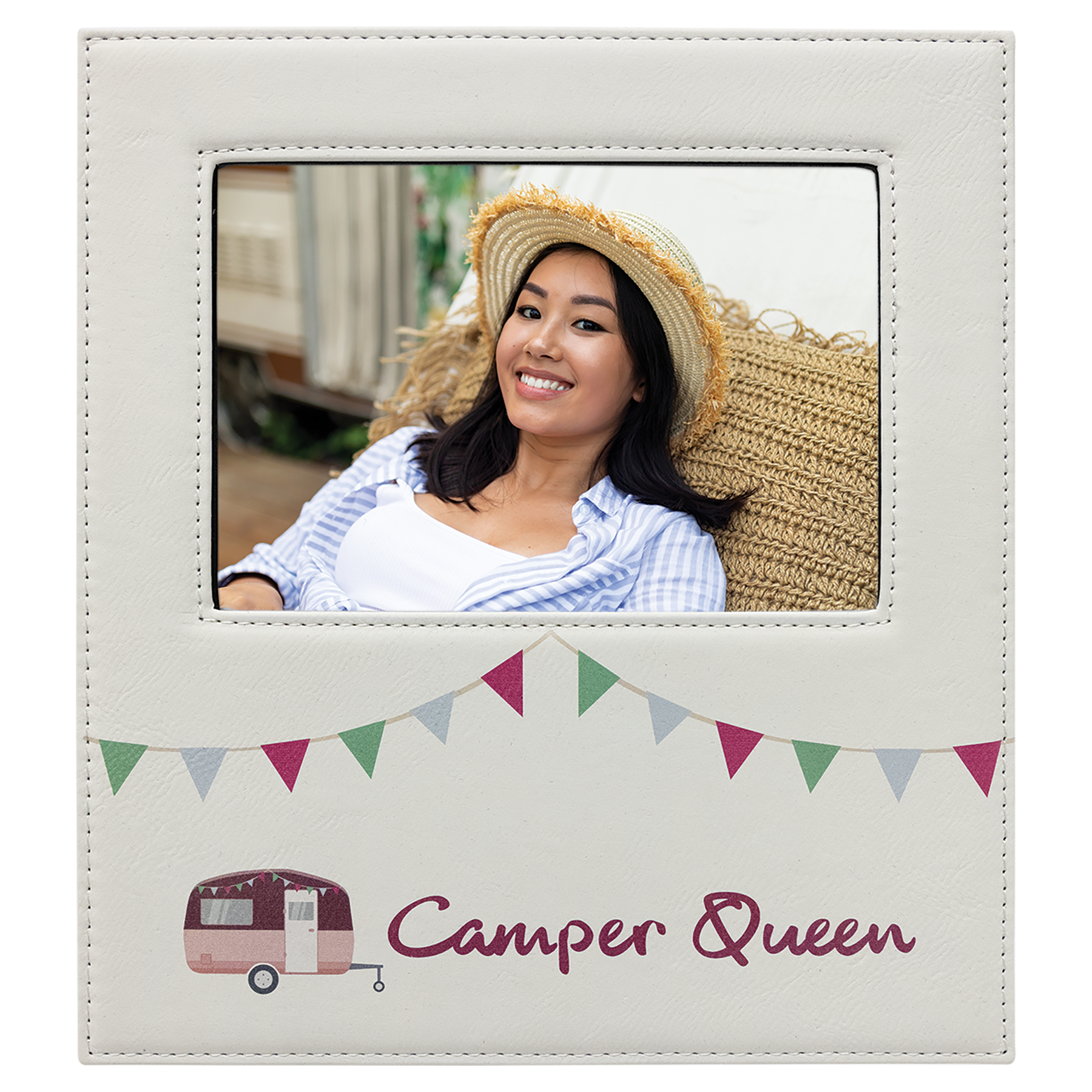 5" x 7" White Leatherette Photo Frame – item LLF31457 image 2
