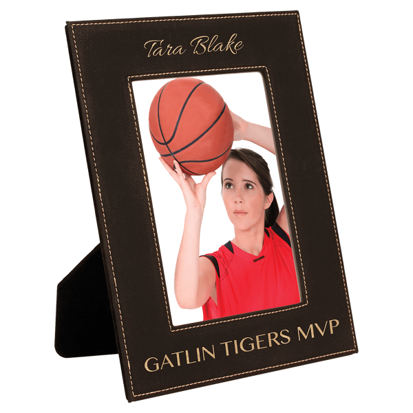 5" x 7" Black/Gold Leatherette Photo Frame – item LLF357A image 4