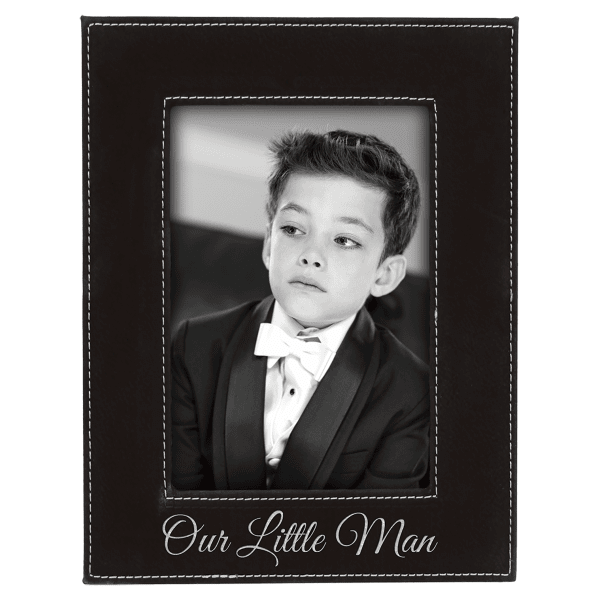 4" x 6" Black/Silver Leatherette Photo Frame – item LLF946 image 2