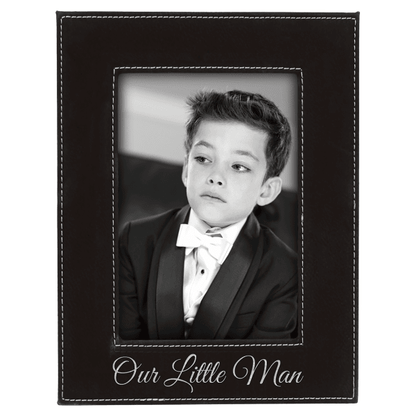 4" x 6" Black/Silver Leatherette Photo Frame – item LLF946 image 2