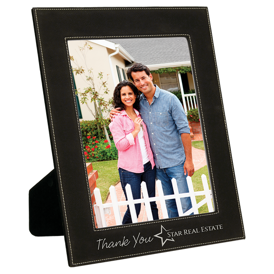 8" x 10" Black/Silver Leatherette Photo Frame – item LLF9810