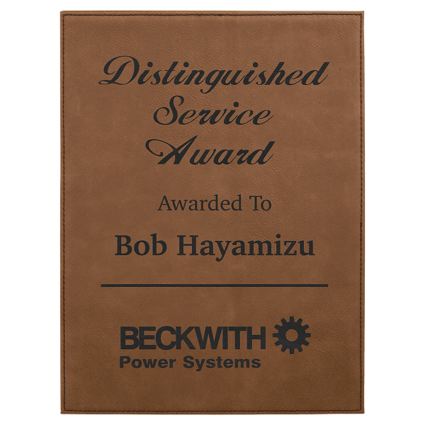7" x 9" Leatherette Award Plaque – item LLP279
