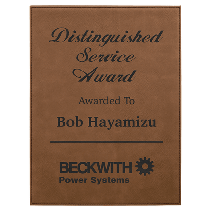 7" x 9" Leatherette Award Plaque – item LLP279