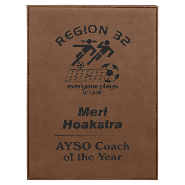 9" x 12" Leatherette Award Plaque – item LLP2912 image 2