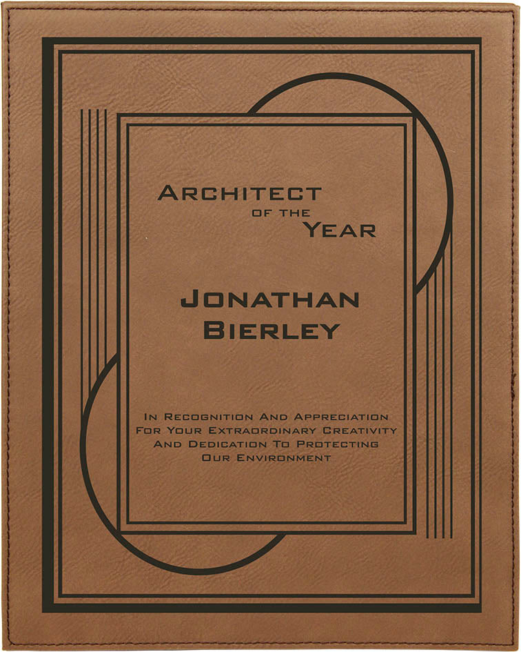 9" x 12" Leatherette Award Plaque – item LLP2912