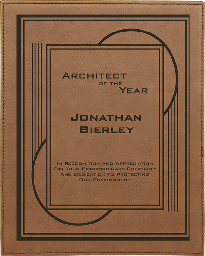 9" x 12" Leatherette Award Plaque – item LLP2912
