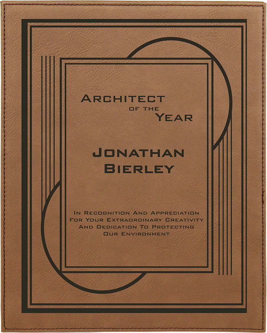 9" x 12" Leatherette Award Plaque – item LLP2912