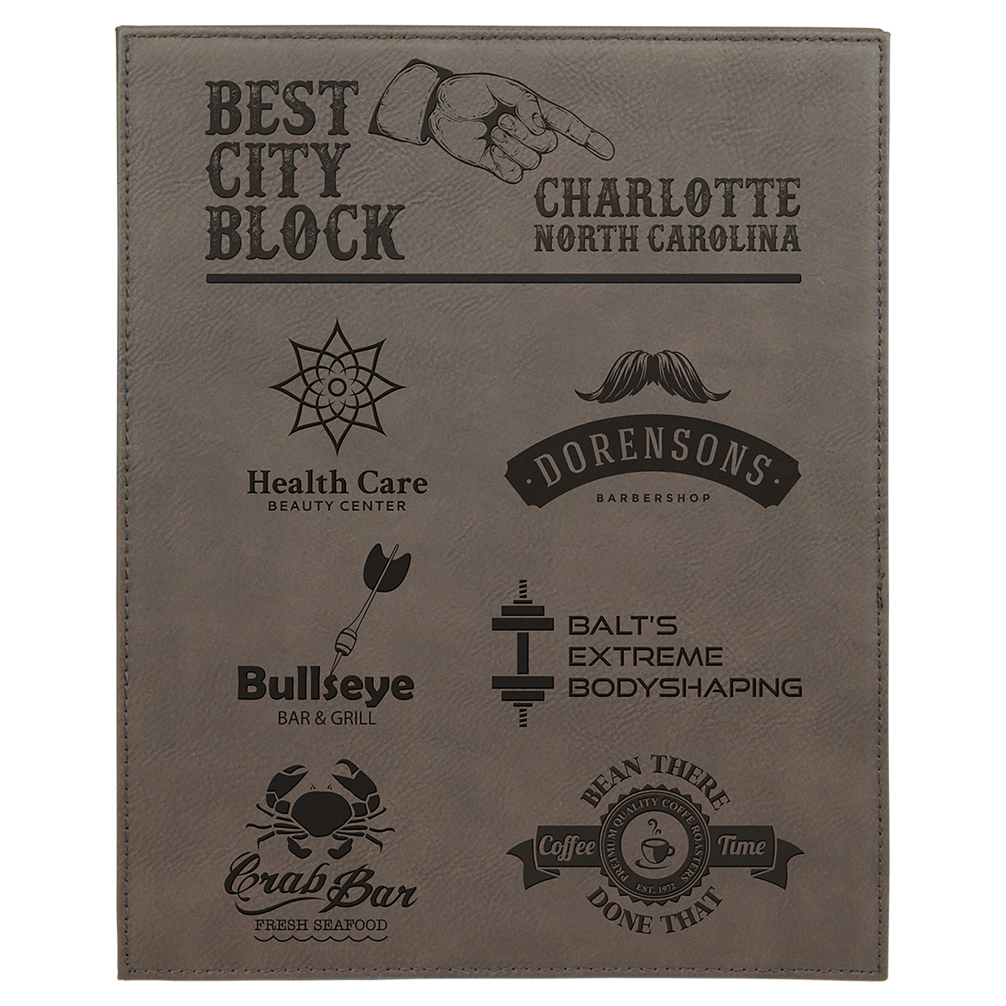 8" x 10" Leatherette Award Plaque – item LLP5810