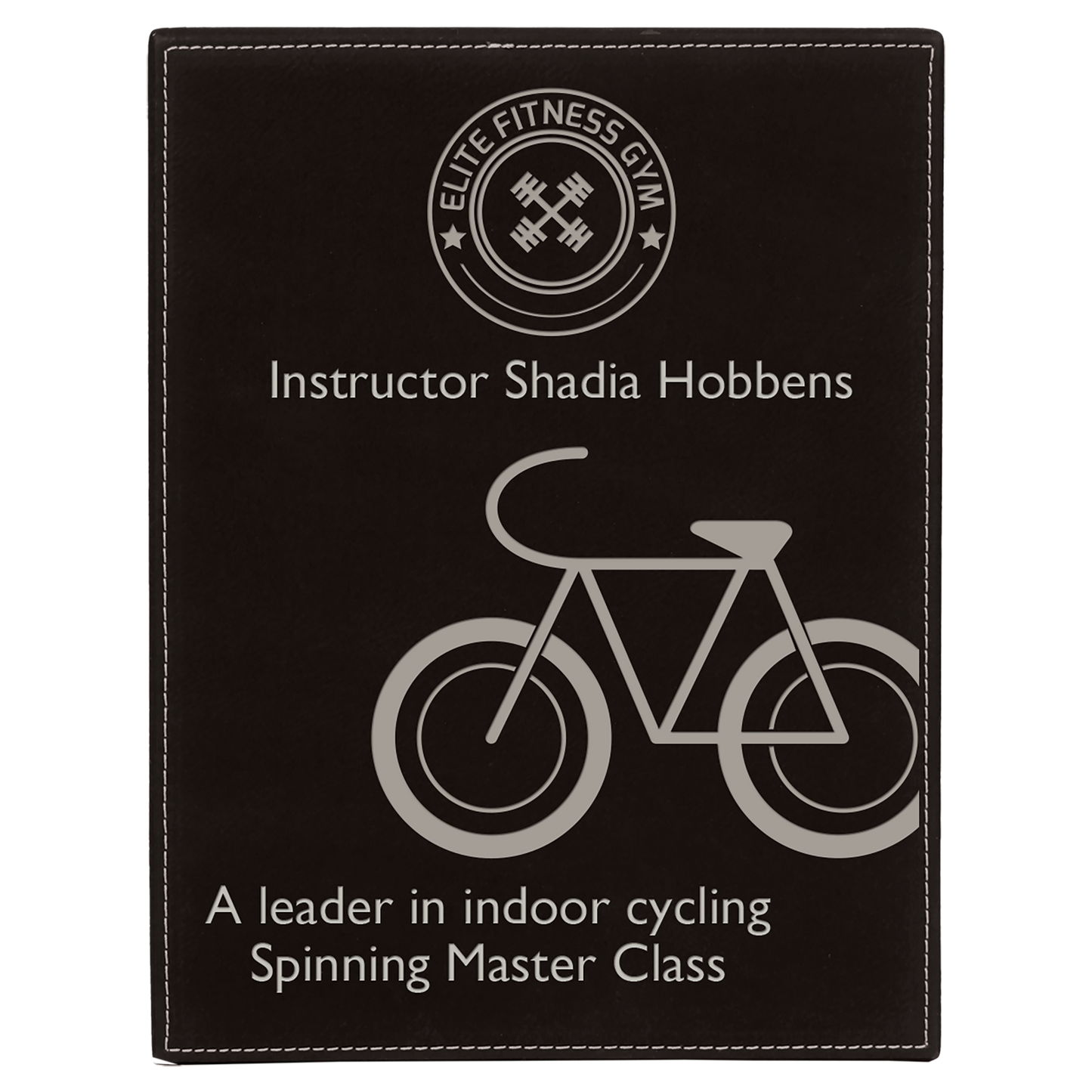 10.5" x 13" Black/Silver Leatherette Award Plaque – item LLP61013