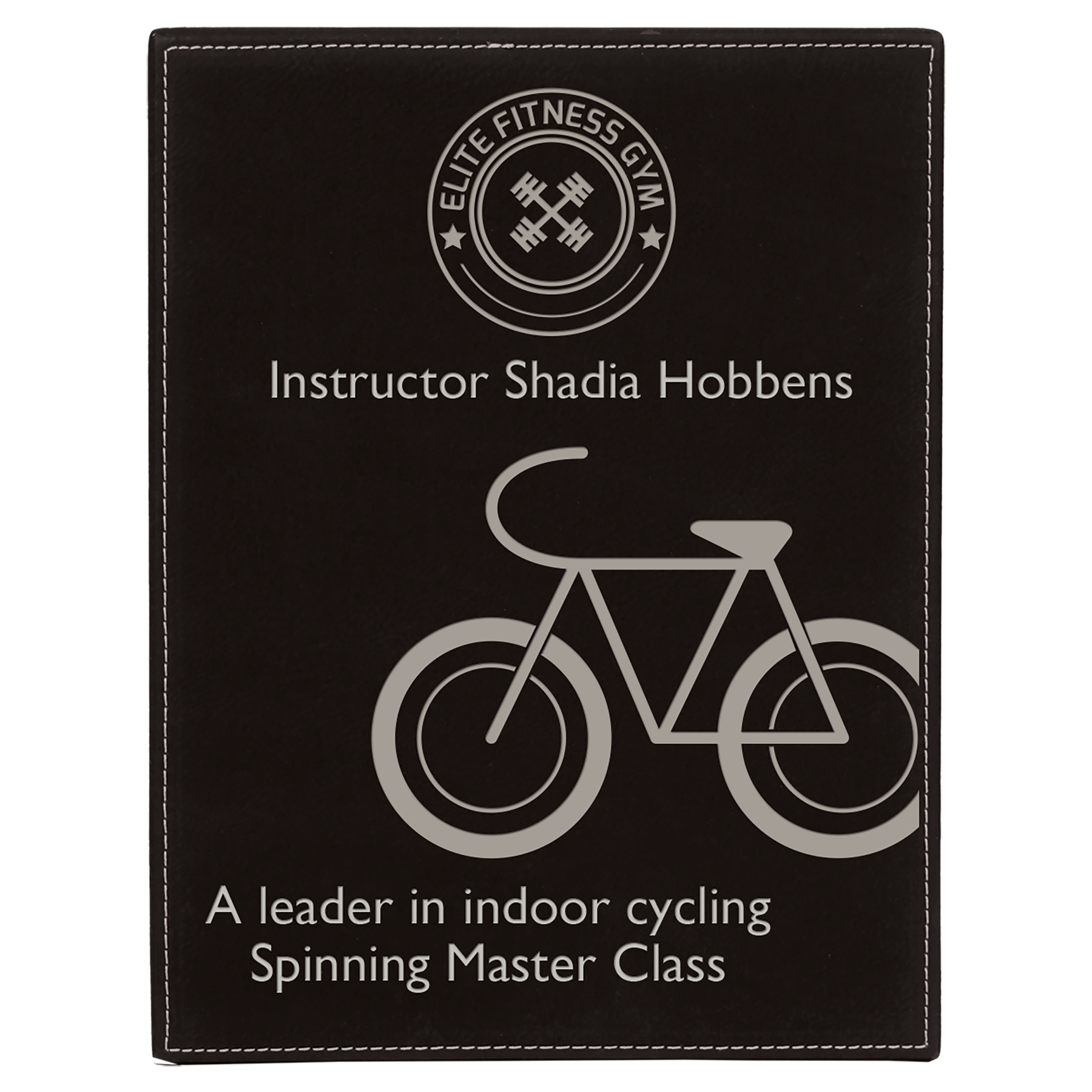 10.5" x 13" Black/Silver Leatherette Award Plaque – item LLP61013