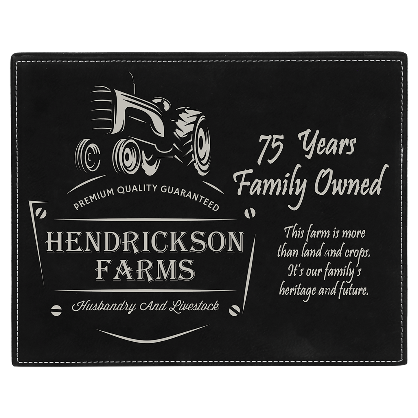 7" x 9" Black/Silver Leatherette Award Plaque – item LLP679