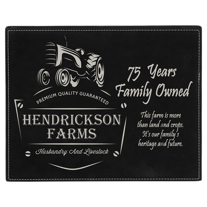 7" x 9" Black/Silver Leatherette Award Plaque – item LLP679