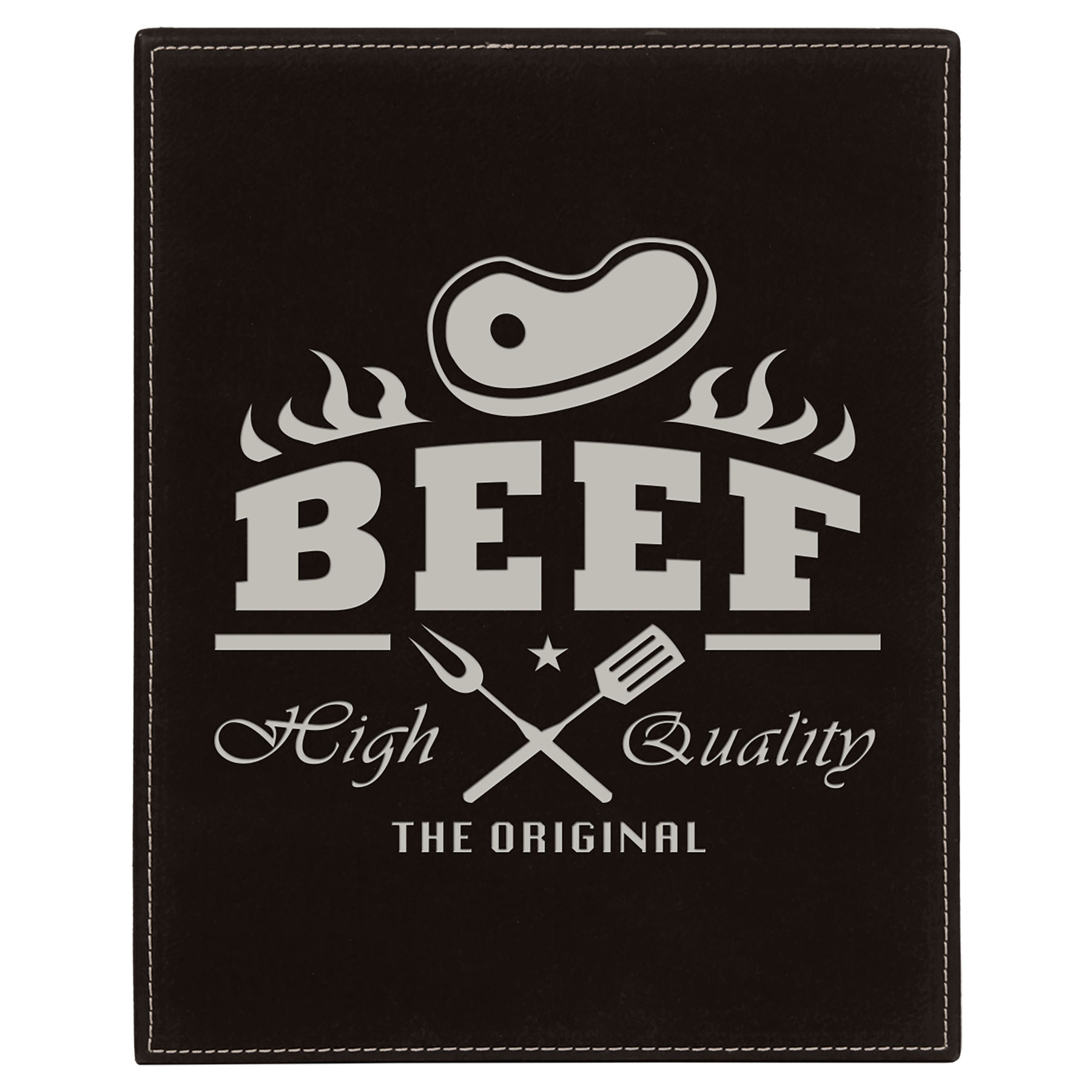 8" x 10" Black/Silver Leatherette Award Plaque – item LLP6810