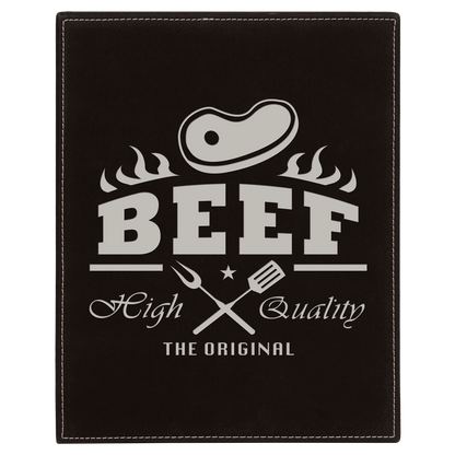 8" x 10" Black/Silver Leatherette Award Plaque – item LLP6810