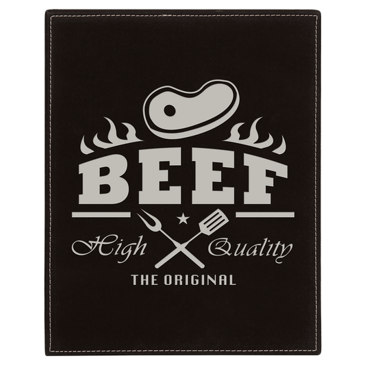 8" x 10" Black/Silver Leatherette Award Plaque – item LLP6810